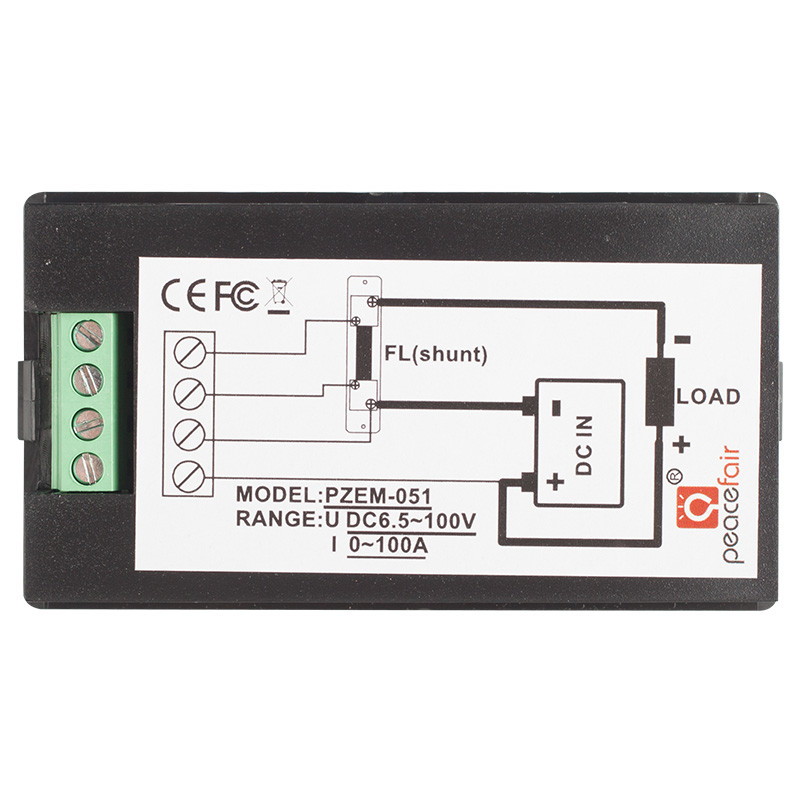 ELING HD 4 in 1 Digital Voltmeter Ampere Meter DC 6.5-100V 20A 100A LCD Power Energy Consumption
