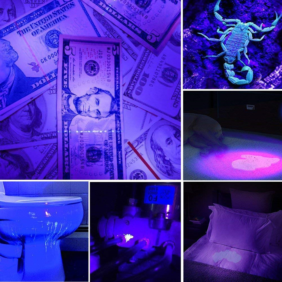 High Quality UV Light 100LED 51LED Q5LED UV Light Zoom Flashlight Torch Light Lamp Safety UV