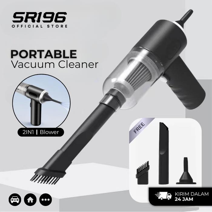 TERLARIS Vacum Cleaner Portable Mini USB Penyedot Debu Mobil Sudut Laptop Multifungsi 3IN1 6000PA
