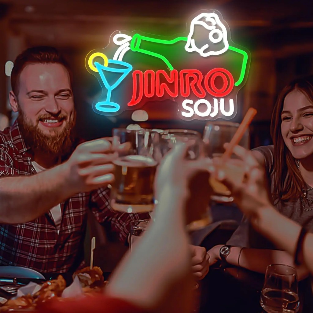 Jinro Soju Pub Neon Sign for Wall Decor LED Neon Light Sign Korean Frog Bar Bedroom Decor Club