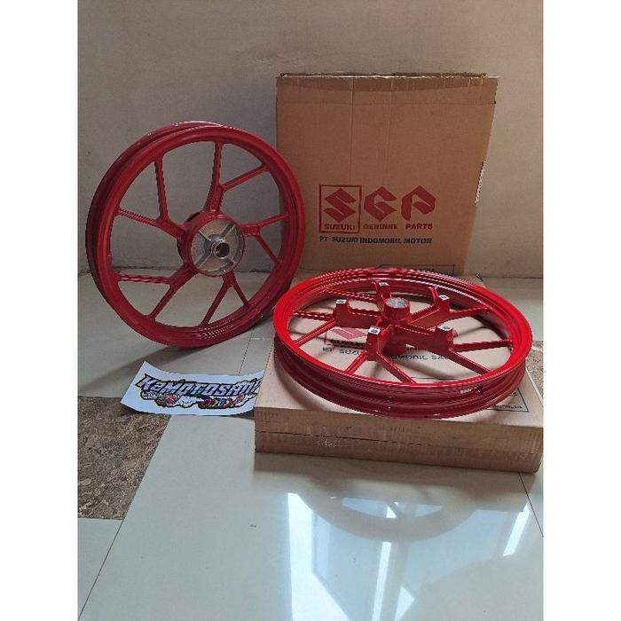 Velg Roda Depan Belakang Satria Fu Fi Injeksi Merah Original Sgp