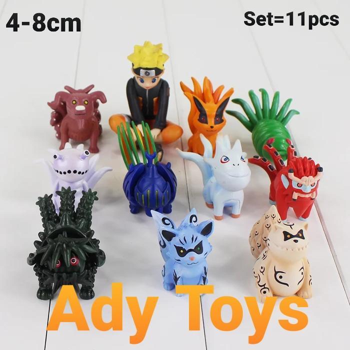 11pcs/Set Naruto Figure Bijuu Kyuubi Kurama Gaara Shukaku Utakata
