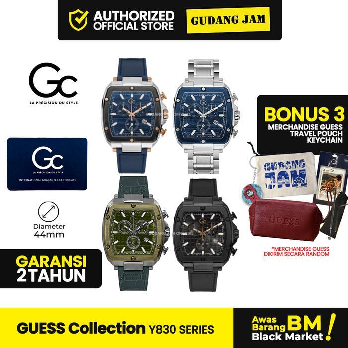 DISKON Guess Collection Pria Y83003G2MF Spirit Tonneau Chrono Flexstrap READY STOCK