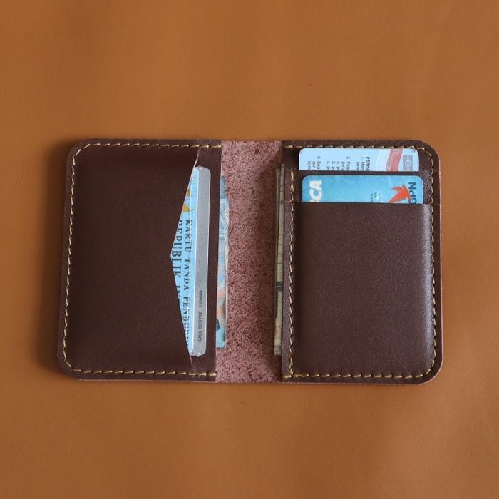 Dompet Minimalis Card Wallet Dompet Pria Kulit Asli Model Slim Bergaya Vintage