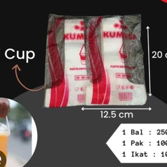 kantong plastik kresek HD T cup 1 gelas tenteng gantung jinjing pandu