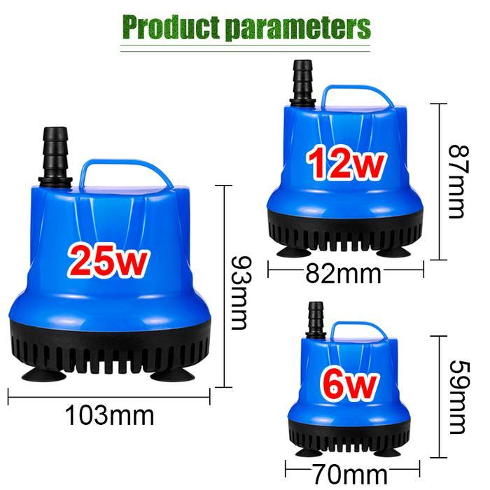 Beanabell Pompa Air Celup Mini Water Pump Aquarium & Kolam Ikan 6 Watt 12 Watt 25 Watt