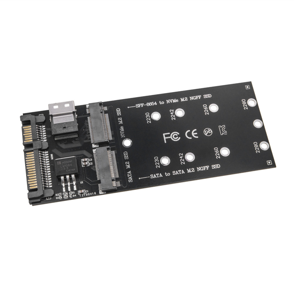M.2 To SATA Adapter SFF-8654 To M2 NVME SSD Converter 22Pin SATA To M2 Expansion Card Converter