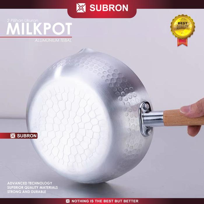 Subron Panci Susu Alumunium Tebal Aloy 18Cm 20Cm 22Cm Pegangan Kayu Pasti Diskon
