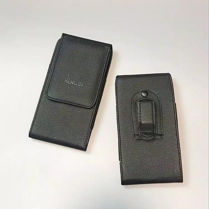 Tas Selempang Pria Sarung Hp Pinggang Pria Kulit Import Asli 1 Slot Maks 6,5 Inc