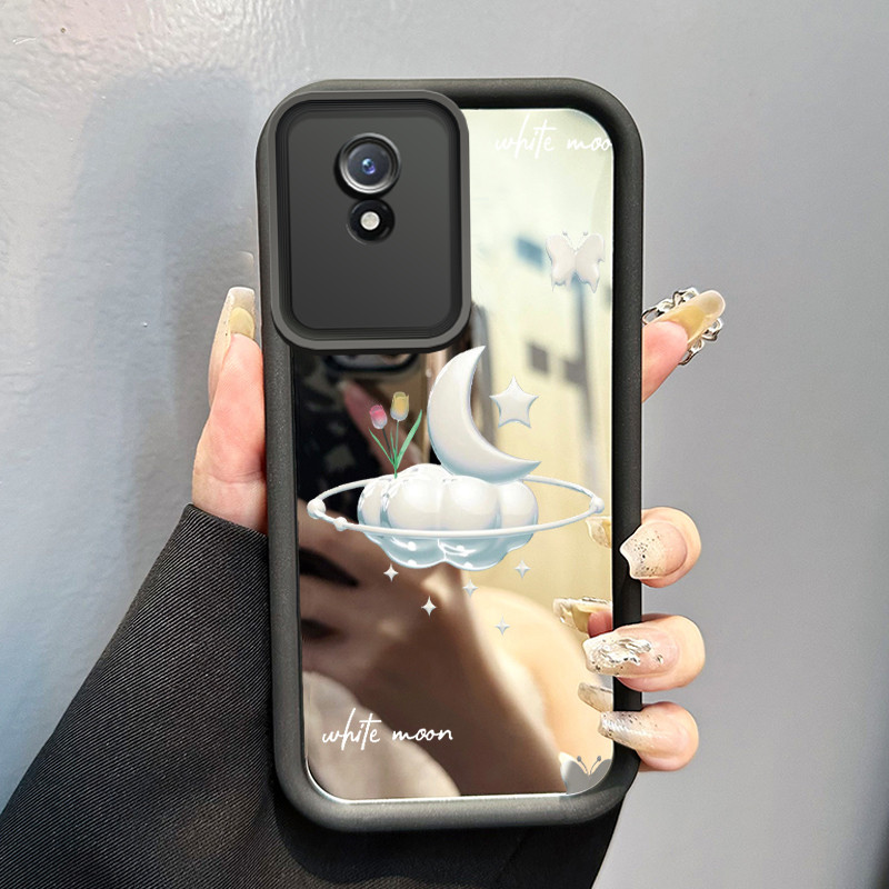 Casing Hp VIVO Y02 VIVO Y02A VIVO Y02T Case Casing Awan melukis bulan Pola Kasus cermin tangga Kasus