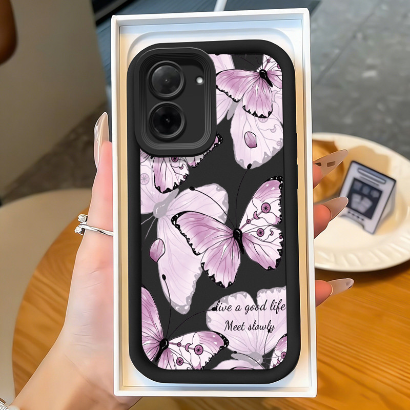 Casing Hp untuk Xiaomi Redmi A5 4G Case Kupu-kupu ungu Kasing bagus bahan silikon Cesing Softcase Ke