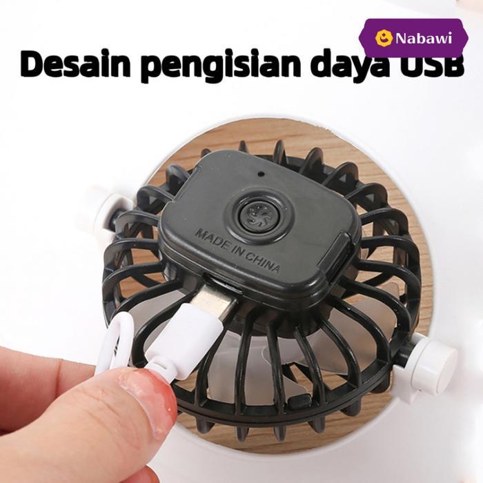 Topi Kipas Angin Usb Portable Mini Fan Hat Topi Anti Panas Topi Pantai Fashion Traveling