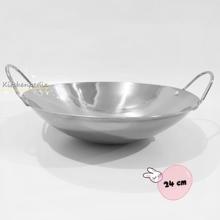 Kuali Mini Stainless Tebal Penggorengan Kecil Wajan Masak Panci 24Cm