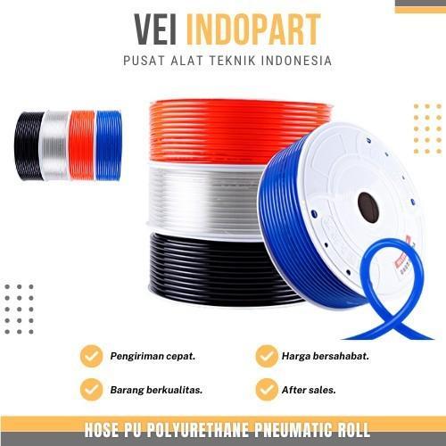 Selang PU POLYURETHANE OD 10mm x ID 6.5mm 1 Roll 100 Meter 10mmx6.5mm