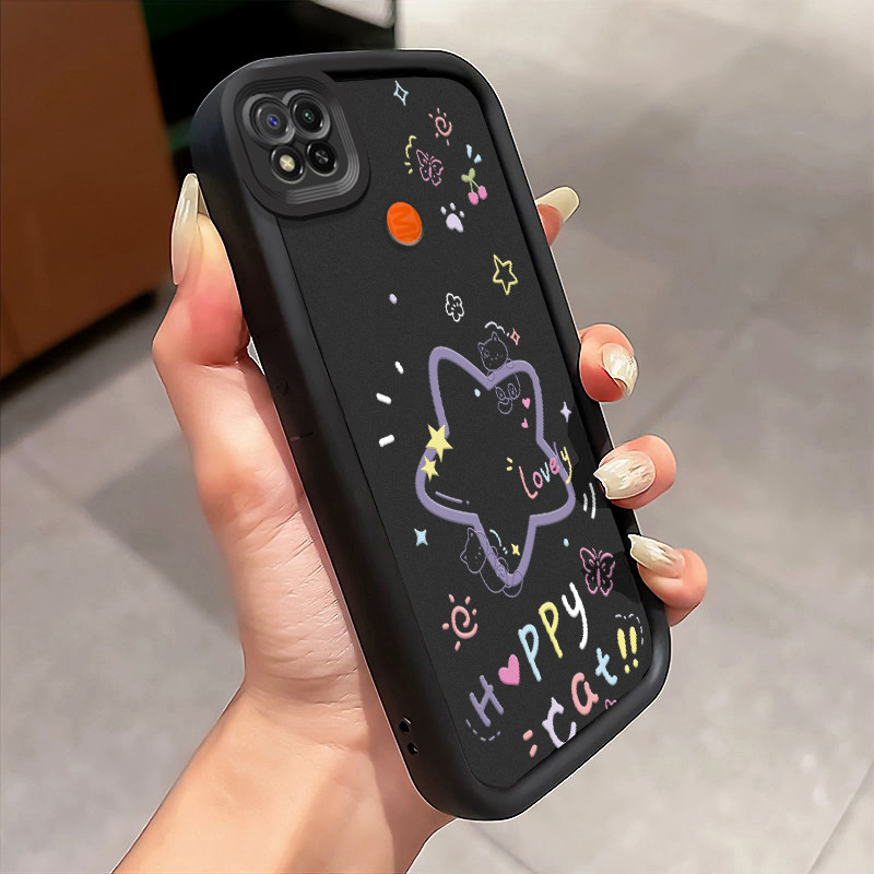 Casing Hp Xiaomi Redmi 9C Redmi 9C NFC Redmi 10A POCO C31 Case Lucky Stripe Star Kasing silikon Cesi