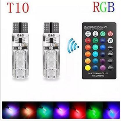 "New" Bohlam senja warna warni mobil motor Lampu LED T10 Remote RGB Lampu Kota Senja Motor Mobil