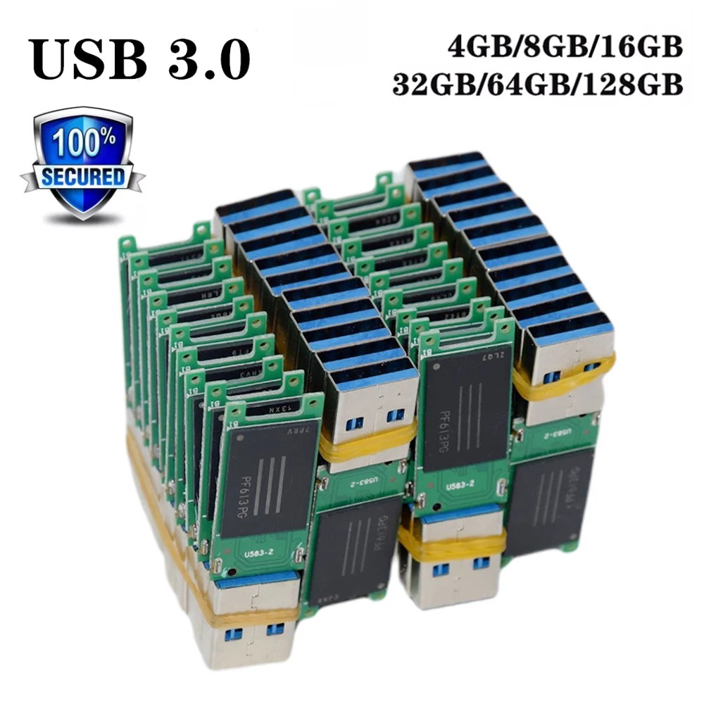 1-100pcs wholesale chip USB 3.0 flash memory 4GB 8GB16GB32GB 64GB 128G USB U disk semi-finished PCB