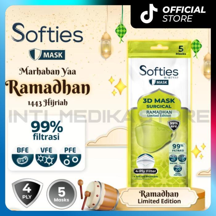 SOFTIES - Masker Earloop 3D KF94 Surgical Mask 4 Ply RAMADHAN Sachet