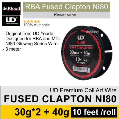 Authentic RBA MTL Fused Clapton Wire NI80 30-30-40 UD kawat coil koil 2.5 *