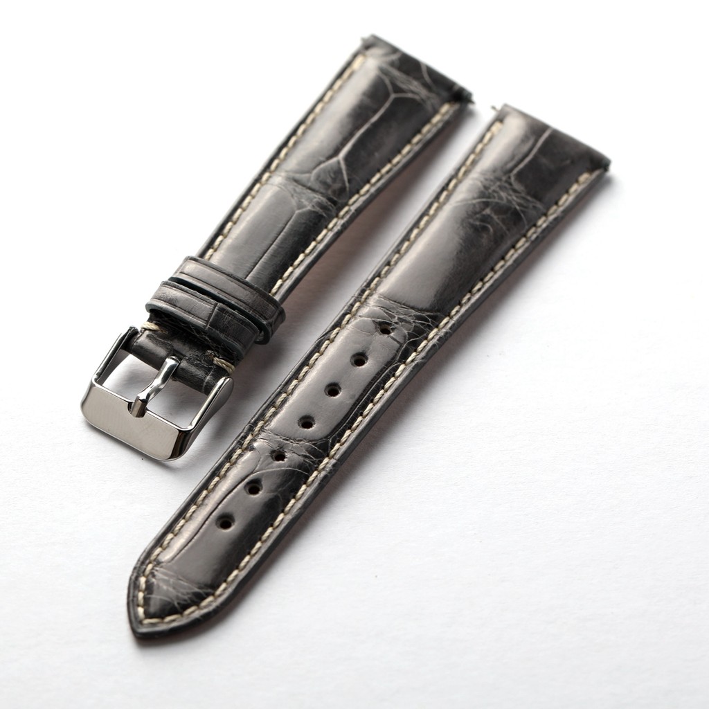 Handmade alligator leather watchband, 20MM*16MM genuine leather, quick-release, vintage style in