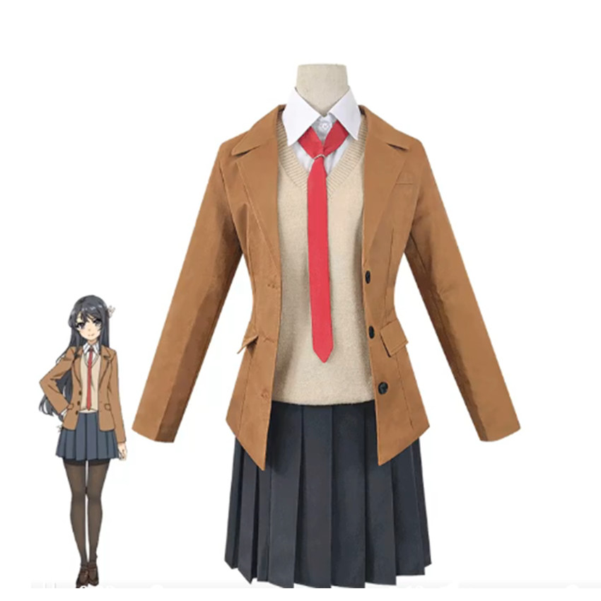 2025 ANIME SAKURAJIMA MAI COSPLAY COSTUME UNIFORM RASCAL DOES NOT DREAM OF BUNNY GIRL SENPAI MAI