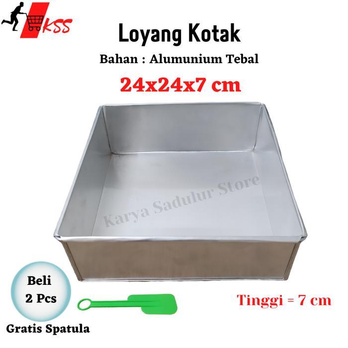 Loyang Kotak 24 cm/Loyang Kotak 24x24x7 cm/Loyang Persegi/Loyang Lapis/Loyang Bolu Gulung/Loyang Kue