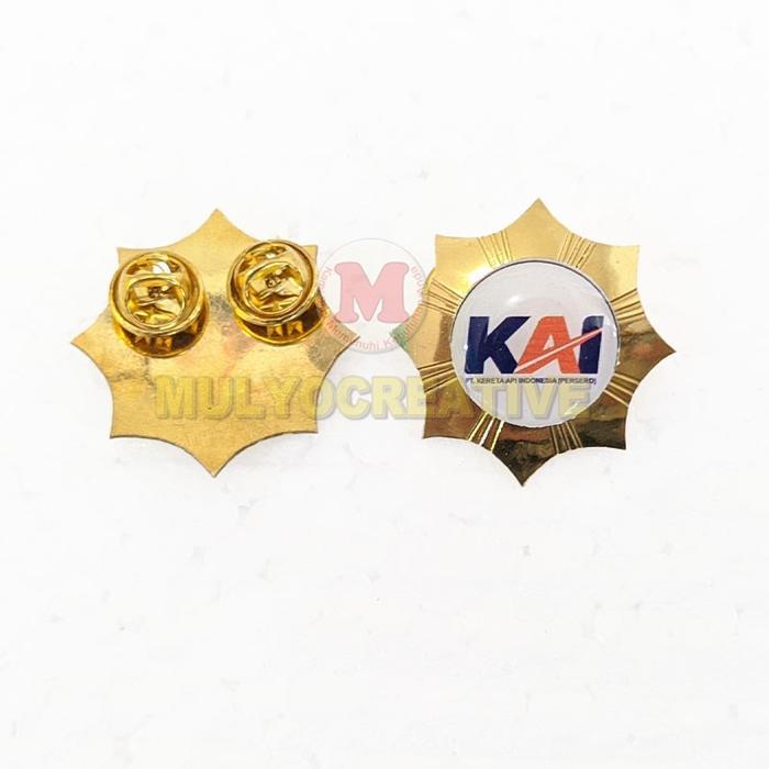 Pin Kereta Api Indonesia Model Bunga Murah - Bros Emblem Logo KAI