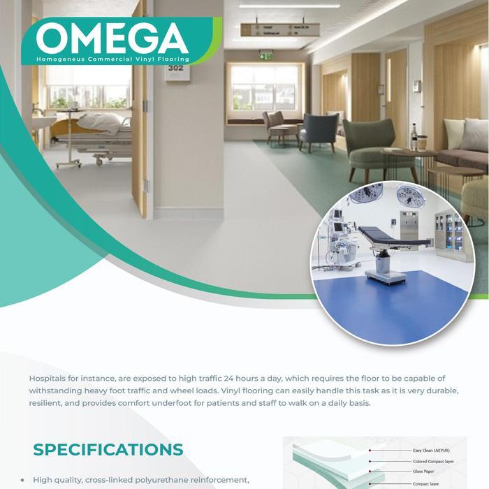 Lantai Vinyl Omega 2Mm / Lantai Vinyl Roll 2Mm Khusus Rumah Sakit / Vinyl Roll 2Mm Anti Bakteri,