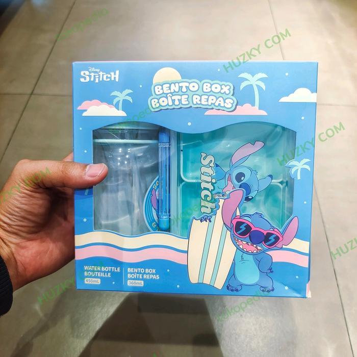 MINISO Gift Set Bento Box & Botol Minum Sedotan DISNEY STITCH Col