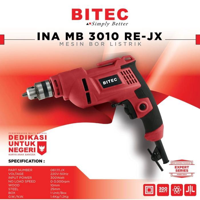 Mesin Bor Tangan 10Mm Bitec Ina Mb 3010 Re-Cd / Mesin Bor 10Mm Bitec