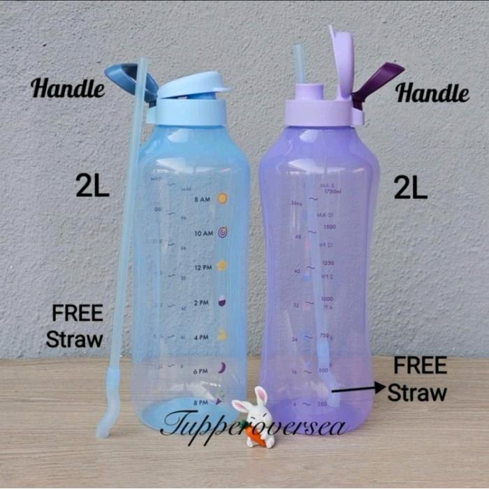 Tupperware  Aqua Vibe 2 Liter botol minum viral plus sedotan
