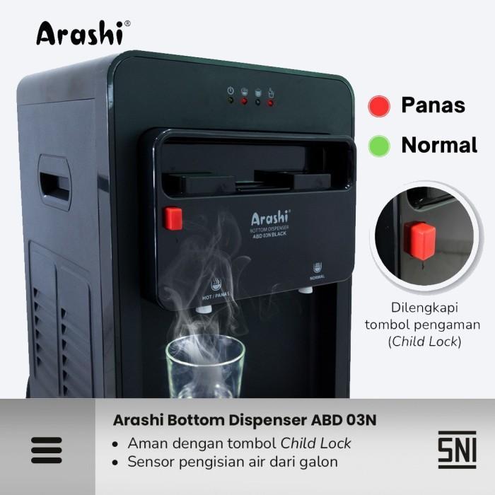 Dispenser Arashi ABD 03C GALON BAWAH fungsi Panas Normal Dispenser Galon Bawah Arashi Dispenser