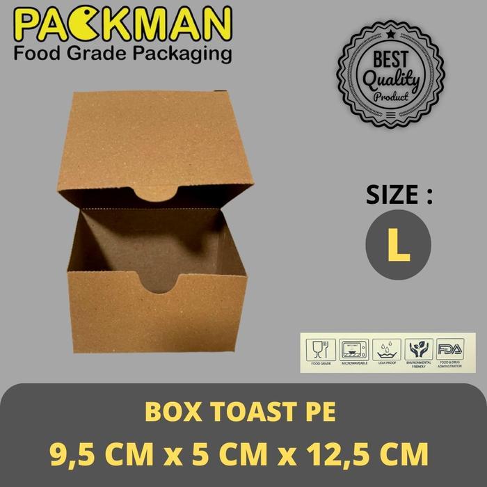 BOX TOAST TAKE AWAY / BOX ROTI BAKAR / SANDWICH FULL LAMINASI KRAFT