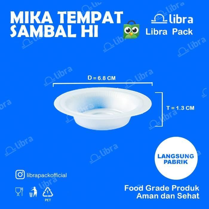 6000Pcs Wadah Cup Tempat Tray Mika Sambal Hi Sambel Saus Plastik Putih