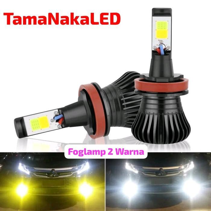 Lampu Foglamp H11 H16 Dua Warna Led Cob Lampu Kabut Mobil