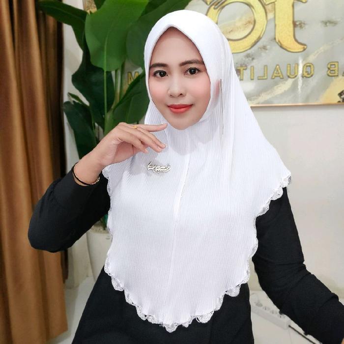 Sedia hijab fo original dela pet sulam plisket Kerudung