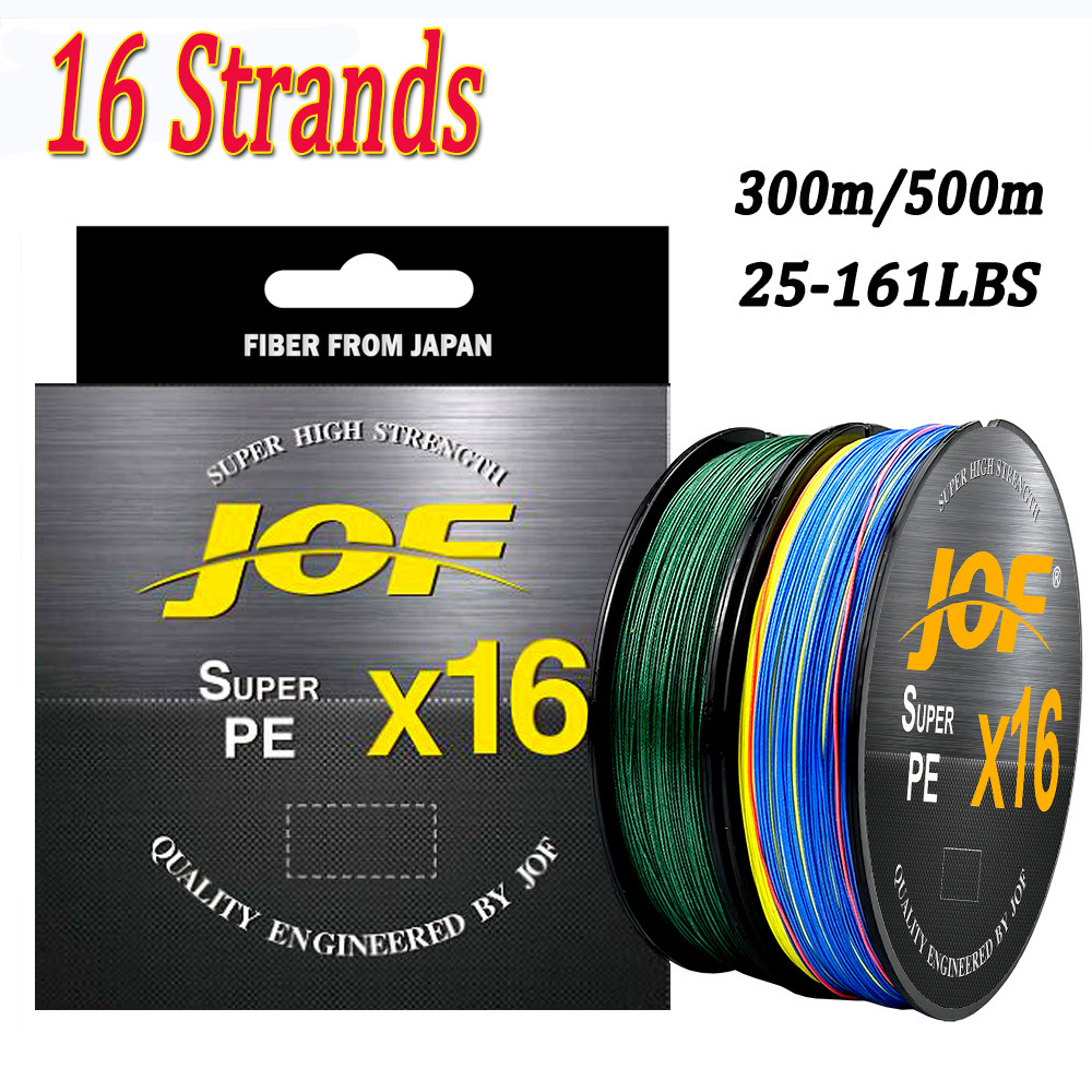 16 Strands 300/500M Fishing Line X16 Super Strong 25-161LBS Hollowcore Multifilament PE Braid Carp