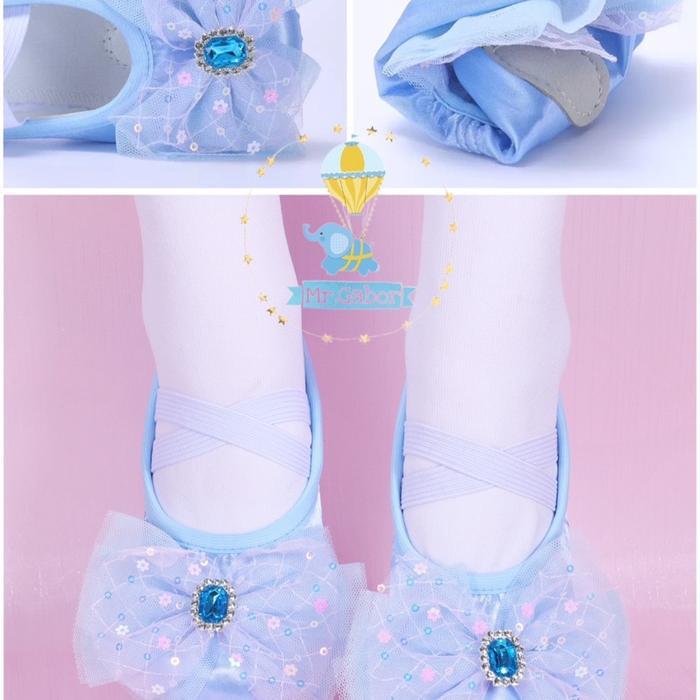 [Mr.Gabor] Sepatu tari balet kristal manik premium 23 - 29 / balerina shoes