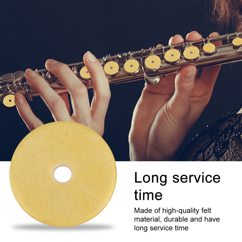 16pcs Durable Sheep casing Flute Pads Set Yellow Repair kit Flute Replacement Parts Flute Repair Kit