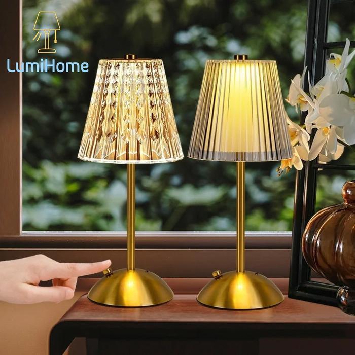 Portable LED Lampu Meja Aesthetic dengan Touch Sensor&3 Tingkat Kecerahan untuk Ruangan/Ruang