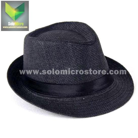 Topi Laken Jazz Vintage / Fasion pria / Topi Mafia - Hitam