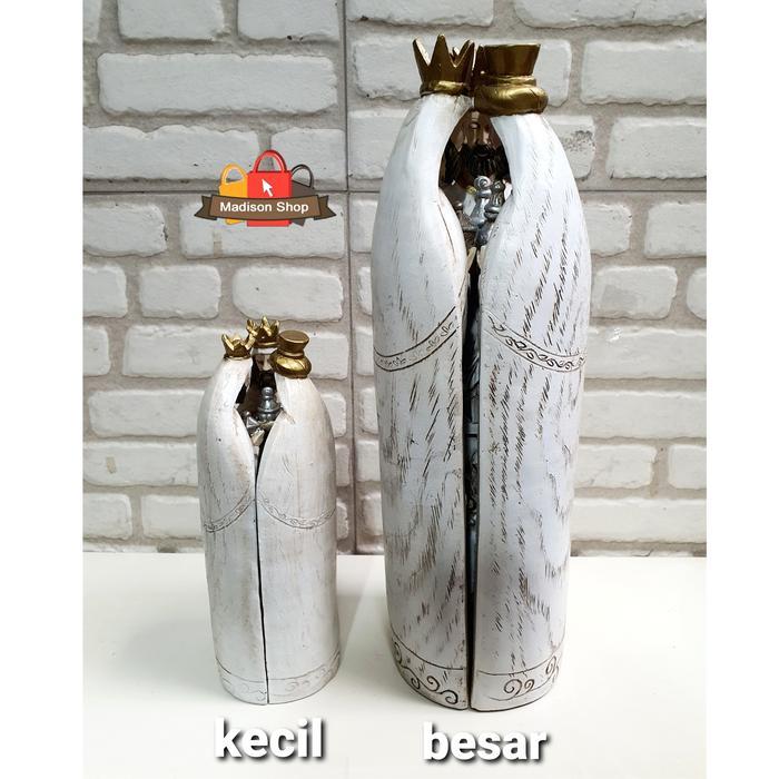 Patung Kayu Ukiran Yesus 3 Raja Majus Kado Natal Patung Doa Kristen