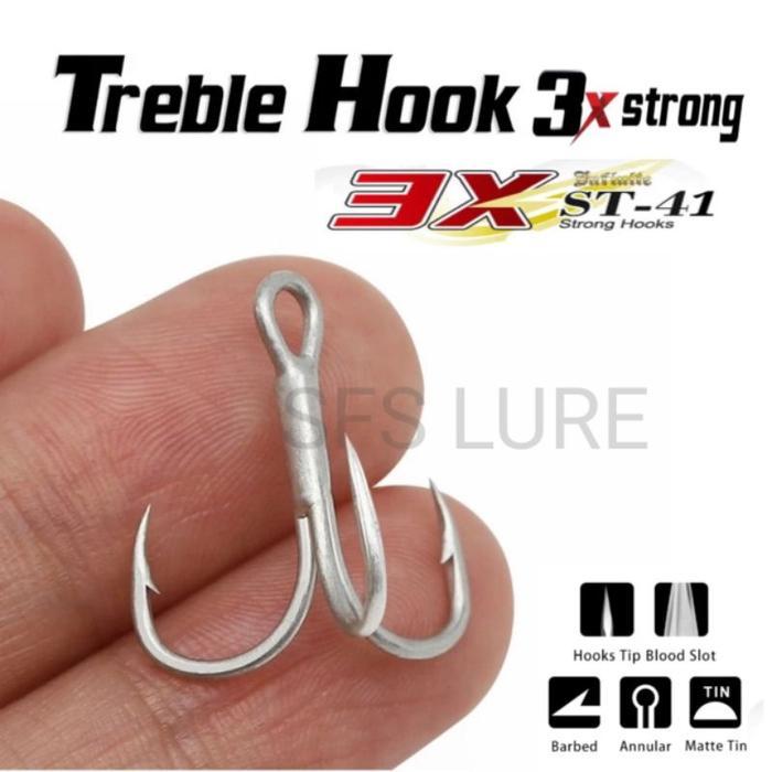 Trible hook 3x strong kuat kail treble hok kail pancing kail trible kail garong kail minnow kail