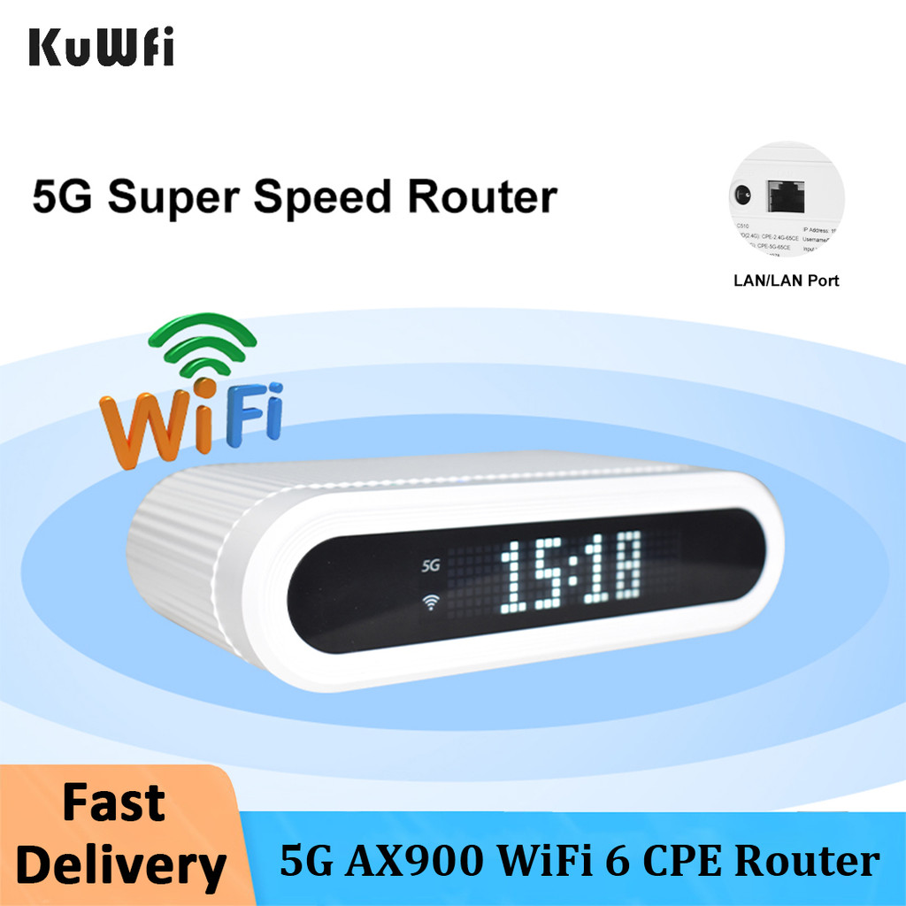 KuWFi 5G CPE Router 4000mAh Dual Band 2.4G 5G SA/NSA/LTE Mobile Wifi Hotspot 5g Router with Sim Card