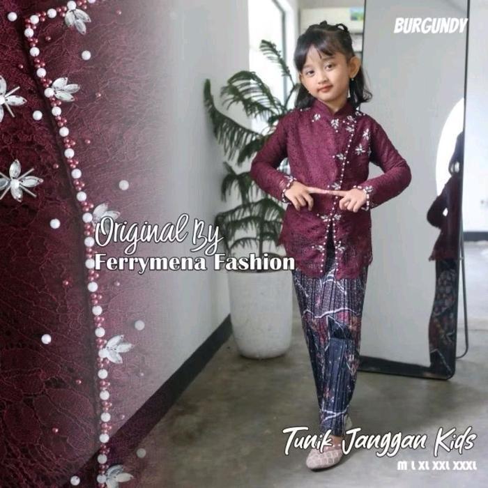 Setelan Kebaya Brukat Anak Perempuan / Baju Kebaya Wisuda Anak Motif Terbaru / Fahion Anak Tk-Sd /
