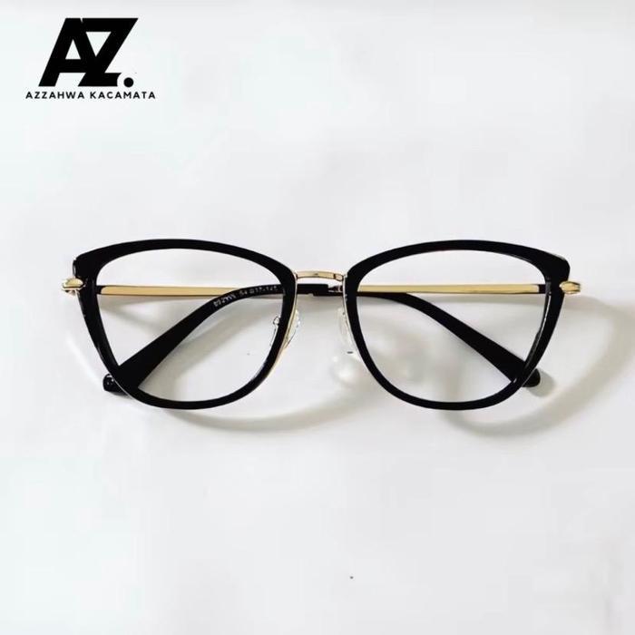 Azzahwa Kacamata Cat Eye Minus 0.25 S/D 6.00 Frame 95920 Photocromic Korea Style Terbaru Bonus Box &