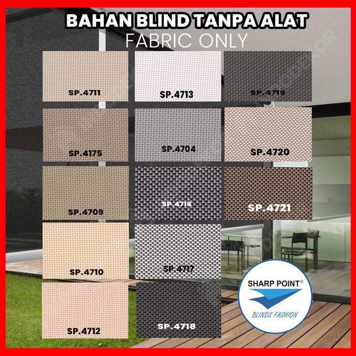 Kain Roller Blind Sharp Point Tanpa Alat - Dimout Blackout Solarscreen
