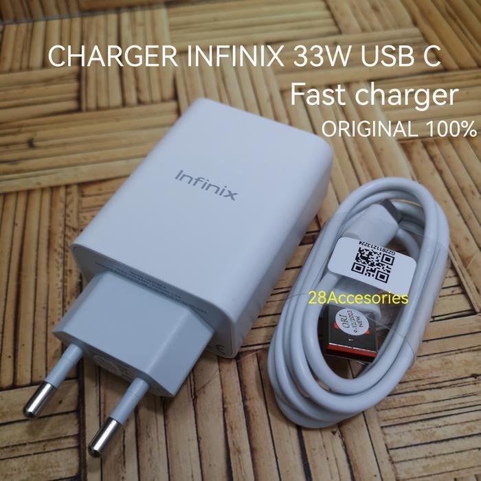 Charger infinix 33W usb c fast charger original 100% model - U330XEA