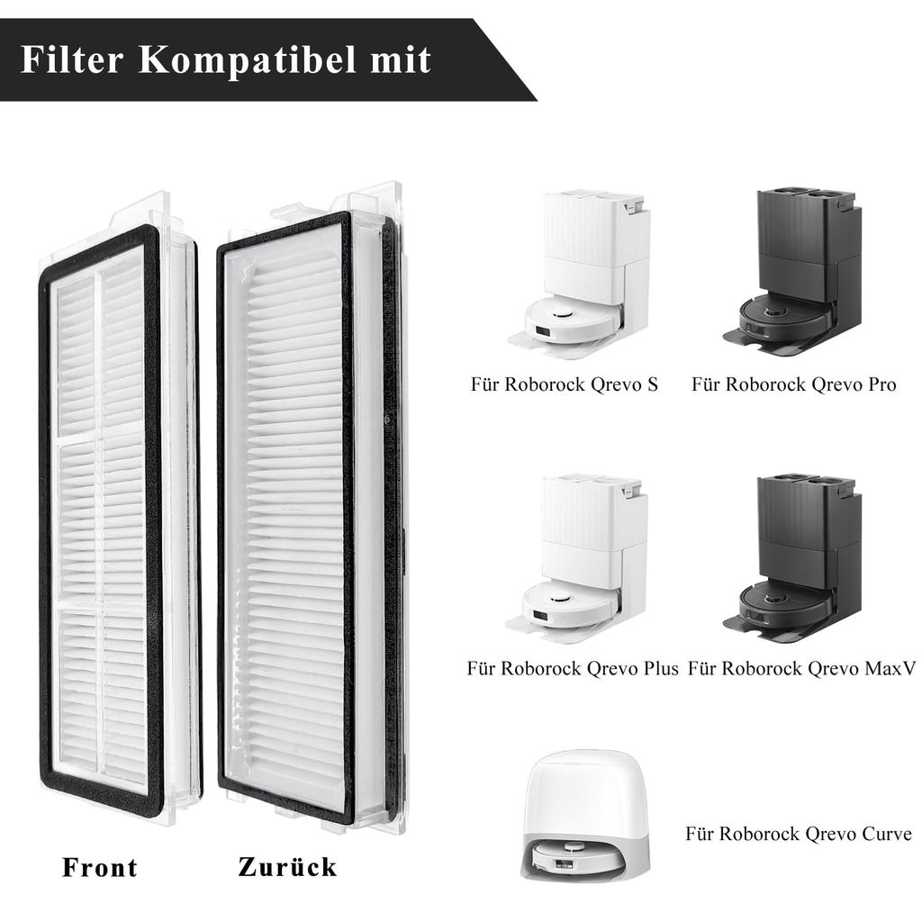 Filter For Roborock Q Revo Pro/Q Revo S/Q Revo Maxv/Q Revo Plus Robot Vacuum Cleaner Replacements