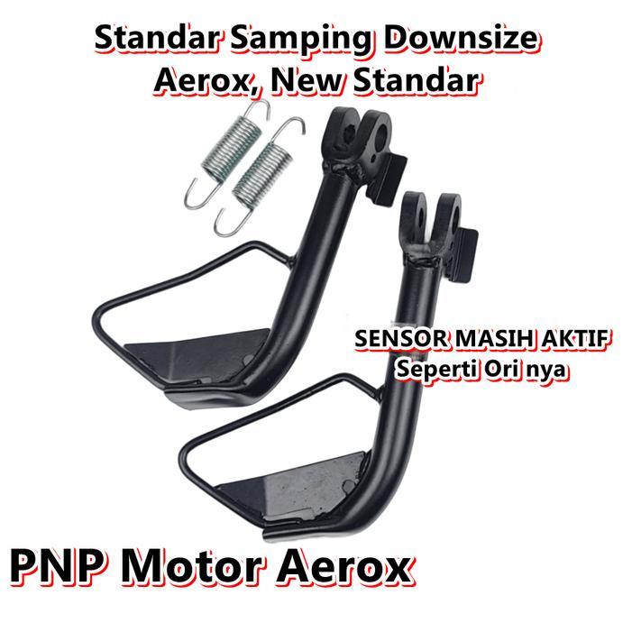 Standar Samping Downsize Aerox Standar 1 Downsize Aerox New Custom Pendek Warna Hitam Powder Coating